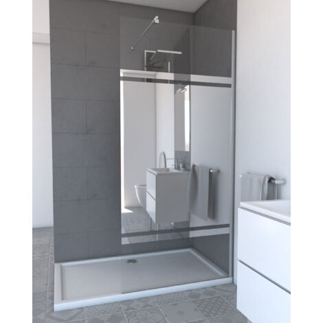 Mampara de Ducha 90x200cm Espejo - Cristal 8mm - Perfil Cromado - FREEDOM 2 MIRROR