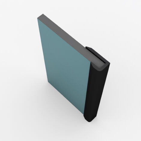Juego de 2 perfiles de acabado de Aluminio Negro Mate para Paneles Murales - 10x5x2100 mm