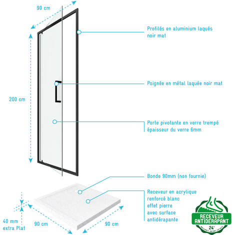 PACK MAMPARA PIVOTANTE + PLATO DUCHA - 80X80 PIVOTANTE - CRUSH MOON  PIVOTANTE 80X80