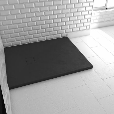 Plato de ducha SMC - Acabado piedra negro- 80x100cm