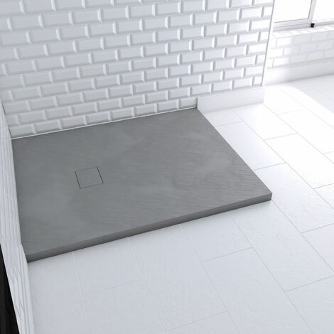 Plato de ducha SMC - Acabado piedra gris - 80x100cm
