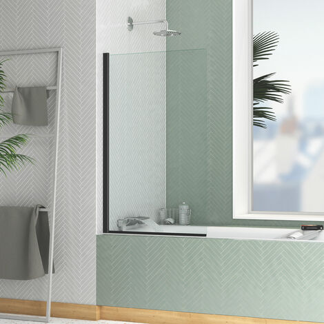 Mampara de bañera 70x120cm - Perfil acabado Negro Mate - ELEMENTARY