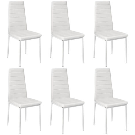 Conjunto de 6 sillas de comedor de estilo contemporáneo - Blanco (1/5)