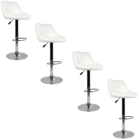 HOMCOM Juego De 2 Taburetes Altos De Cocina Taburetes De Bar Tapizado En PU Con Respaldo Alto Patas De Acero Y Reposapiés Carga 120 Kg 50x47,5x102,5cm