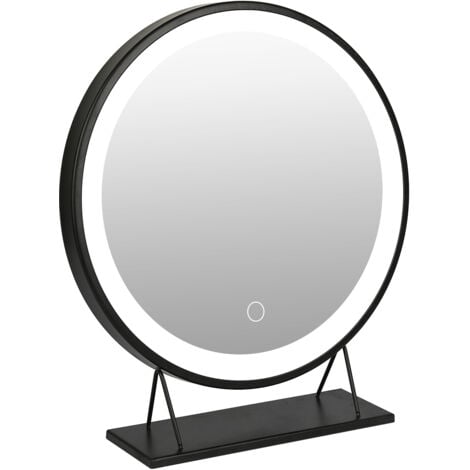 Vierose Espejo de tocador grande de 18 pulgadas con luces, espejo de  maquillaje redondo con luz, espejo LED de maquillaje con luces para mesa de