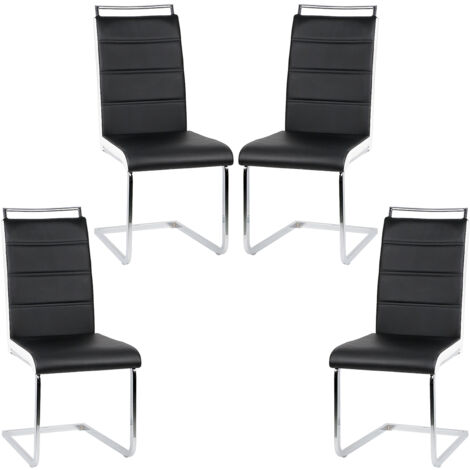 WYCTIN®4 x Sillas de comedor - Imitación en blanco y negro - L 44 x P 46 cm (1/5)
