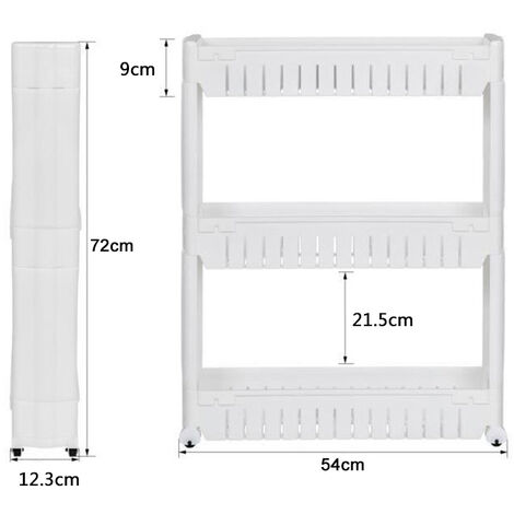 Organizador De Productos Deslizante Con Ruedas 3 Estantes Para Cocina Y/o  Baño con Ofertas en Carrefour