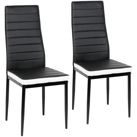 Conjunto de 2 sillas de comedor de estilo contemporáneo - Principal en blanco y negro (1/5)