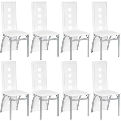 WYCTIN® Conjunto de 8 sillas de comedor - blanco - estilo contemporáneo (1/5)