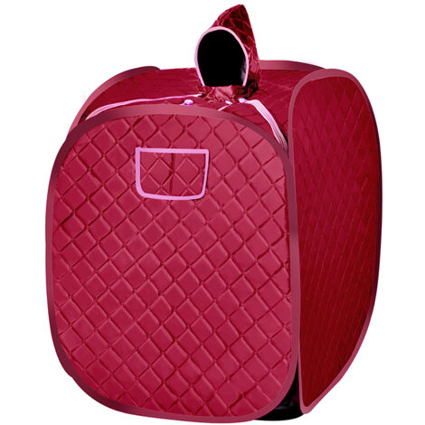 WYCTIN® 80×80×100cm  con generador de vapor  Caja de sauna individual de 2.5L (rojo vino)