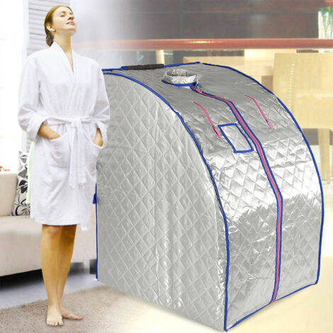 WYCTIN®Sauna de infrarrojos,Cómoda caja de sauna-Plata,Con 4 placas calefactoras(Normativa europea),Belleza