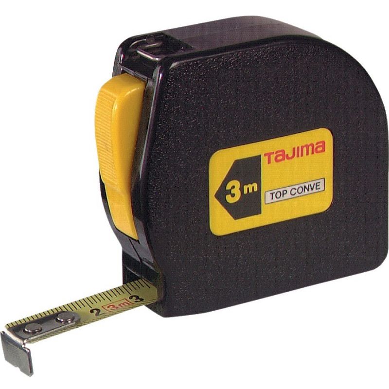 Metro cinta 3 m, negro/amarillo TOP CONVE 3m x 13mm Tajima