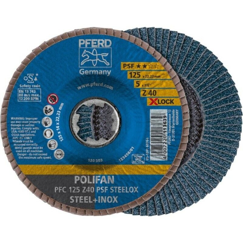 Pferd Disco Abanico polifan 10 unidades 125 mm z60 xlock 2223 psf steelox 67666126 – para una gran economía k60psf 125mm