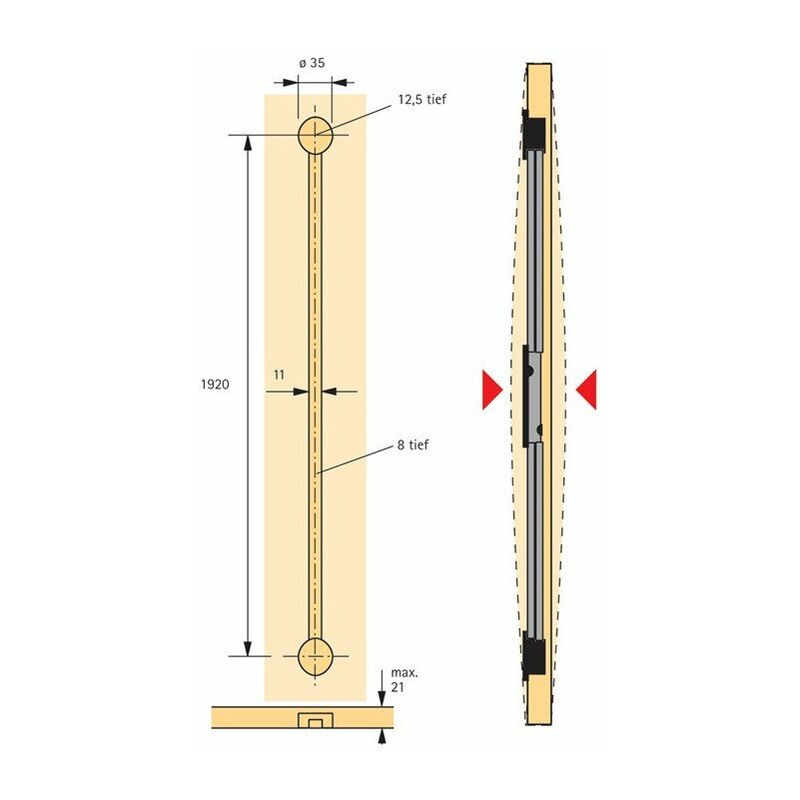 Puerta de poliéster de fibra de vidrio - ACCYSA Medidas de la puerta: 300  mm x 450 mm (con marco: 350 mm x 500 mm)