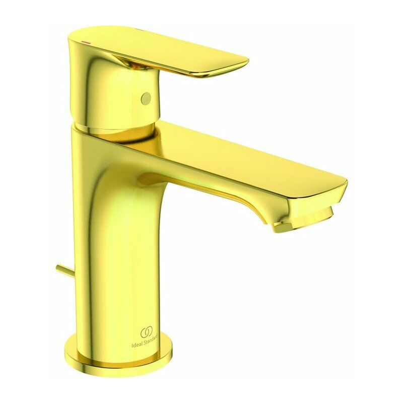 Comprar Grifo de lavabo pica alto dorado cepillado monomando giratorio oro  online