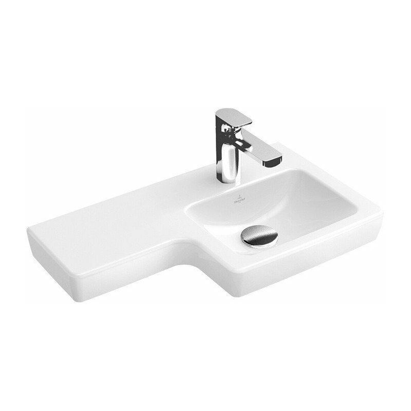 Lavabo suspendido BS6036 - en mármol fundido - blanco - 122 x 48 x 13,5 cm