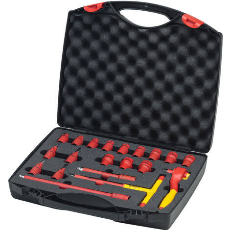 Wiha Juego de llaves de carraca aisladas de 3/8" de 21 unid. incl. caja de herramientas (43023) (1/3)