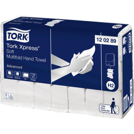 Toallas TORK 2 capas, suave, blanco avanzado L260xB210 aprox.