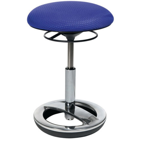 Taburete con base anillo tapizado azul asiento h.440-570mm TOPSTAR (1/5)