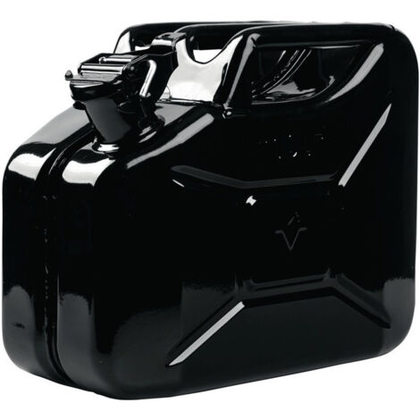 Bidon de carburant 10l tôle d'acier noir RAL 9005 0,9mm L345xL165xH275mm VALPRO