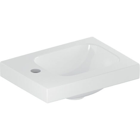 Geberit Handwaschbecken iCon Light 380x280mm o ÜL mit Hahnloch links weiß (1/3)