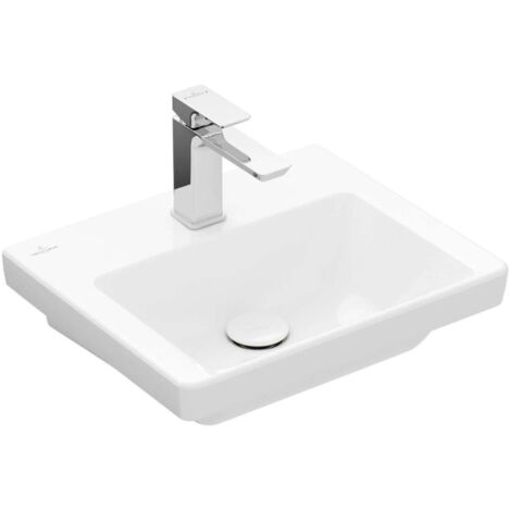 V&B Handwaschbecken SUBWAY 3.0 450x370mm o Überlauf mit Hahnloch weiß (1/4)