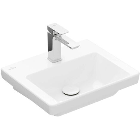 V&B Handwaschbecken SUBWAY 3.0 450x370mm o Überlauf mit Hahnloch weiß (1/3)