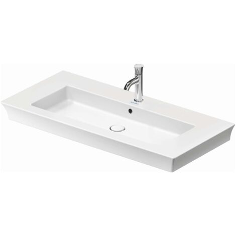 Lavabo Tulip blanco, ancho 1055mm, 1 agujero para grifo, con (1/5)