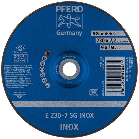 Muela acodado para V2A A30NSG 230x72mm PFERD (1/2)