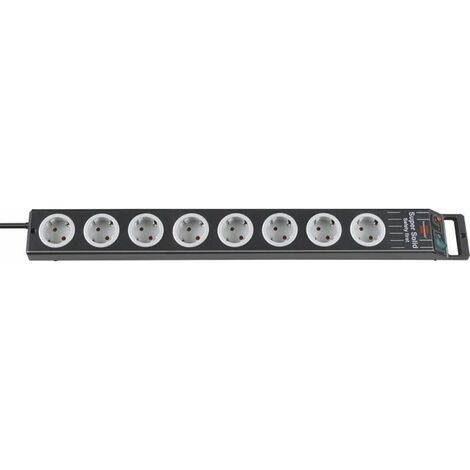 FP – Regleta multipuerto 8 enchufes 2,5 m – Protección infantil – Interruptor luminoso – Material policarbonato resistente – Antideslizante (1/4)