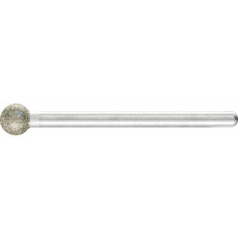 Muela diamantada en varilla esférico DKU, Ø : 6 mm, Largo de la mango 39 mm, mango 3 mm