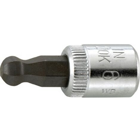 Conector de artornillado 1/4'' - cabeza esférica para Tornillo - hexagonal femenino, lado e/planos : 6 mm, Largo 28 mm (1/5)