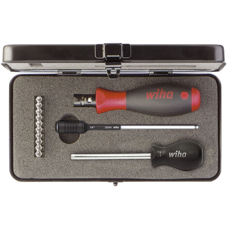 Wiha Juego de destornilladores dinamométricos TorqueVario®-S 0,8-5,0 Nm TORX®, TORX PLUS®, de 14 unid., con limitación del par de apriete de ajuste variable de incl. caja (34614)