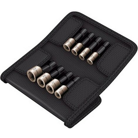 Surtido de enchufes 1/4'', 50 mm largo, 8 unidades, Contenido : 7 8 10 12 13 mm 1/4 5/16 3/8 pulgadas