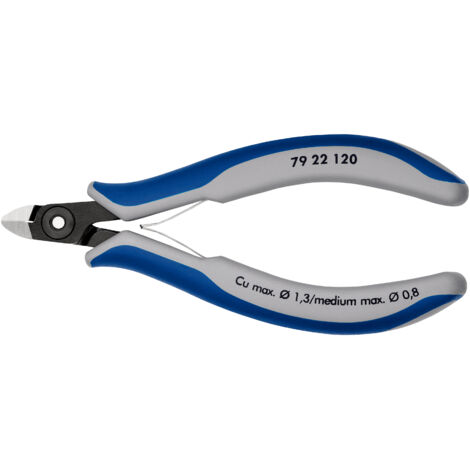KNIPEX 79 22 120 Alicates de precisión de corte diagonal para electrónica con mangos multicomponentes Barnizados 120 mm
