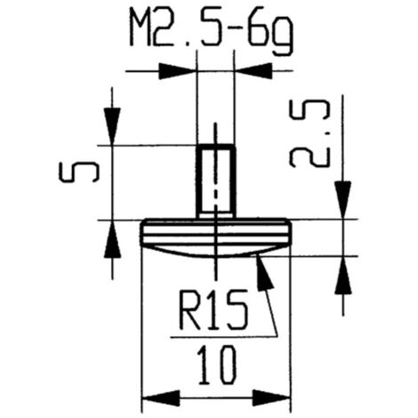 Conector de medida, de carburo, Modelo : abombado, 10 mm de Ø