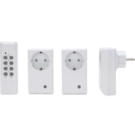 Toma con control remoto IP20, blanco, 3+1, (1/2)