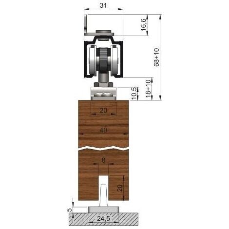 HELM 53 Sy herrajes para puertas correderos de madera 53