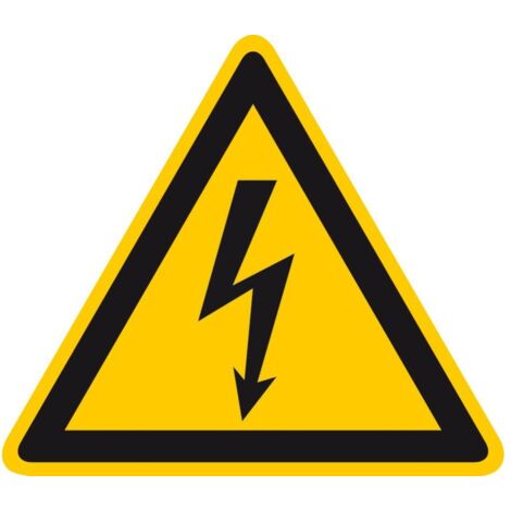 Placa de adverdencia "Atención corriente eléctrica" aluminio, acuñado 200mm