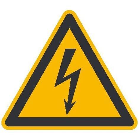 Placa de adverdencia Atención corriente eléctrica lámina, autoadhesiva 15mm