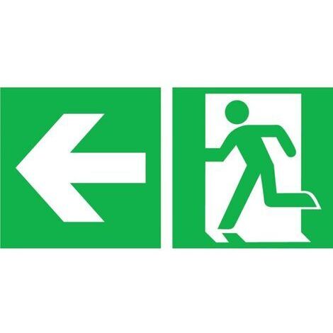 Placa de salvamento Salida de emergencia izquierda con flecha de dirección hacia izquierda 300 x 150 (1/2)