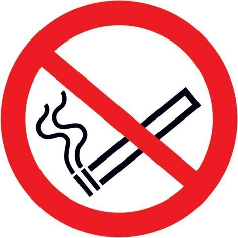 Señal de prohibición "Prohibido fumar" D100 autoadhesiva, (1/2)