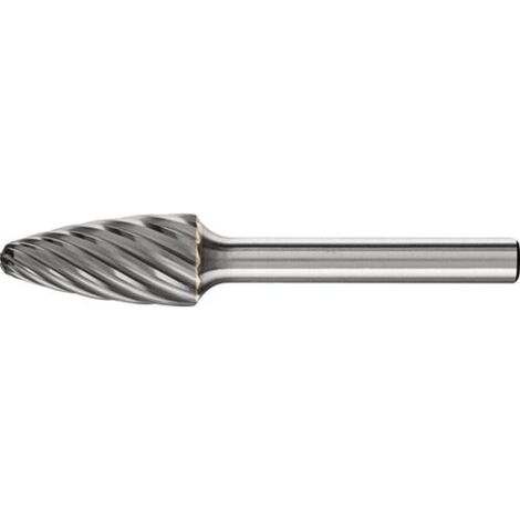 Mini-fresa en varilla de 3 mm, de carburo, forma ojiva de extremo ronda RBF, dentado INOX, forma : RBF 1225, Ø de la cabeza 12 mm