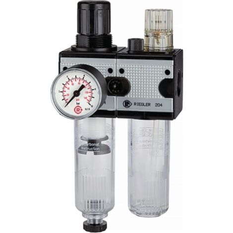 Unidad de mantenimiento, serie "multifix", de dos piezas con recipiente de policarbonato G 1/2 pulgadas 3500l/min 15mm