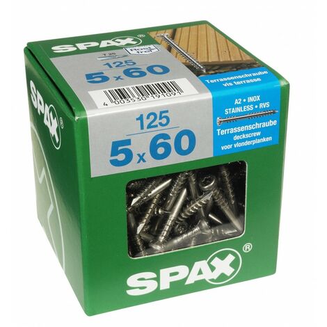 SPAX Tornillo terraza acero inoxidable A2,5x60mm,125 piezas-4507000500606