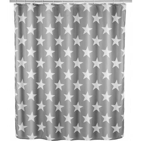 Ducha Cortina Stella Gris Anti-Molde 180 X 200 Cm De Poliéster, Lavable (1/5)
