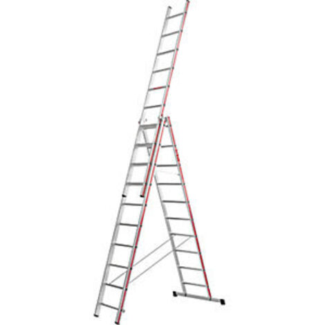 Escalera multiusos de aluminio  modelo profesional  3 x 10