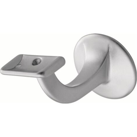 Soporte pasamanos 3508 aluminio, plateado, anodizado, placa de pared 56mm, soporte recto HERMETA