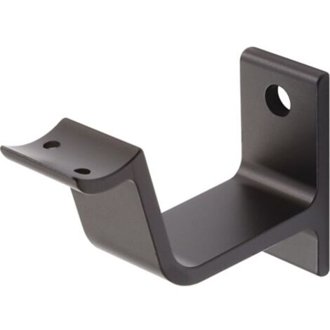 Soporte pasamanos aluminio 3553, anodizado negro, soporte curvo HERMETA