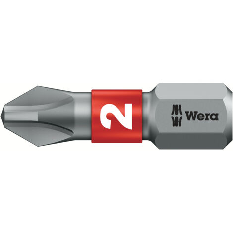 Bit 851/1 BTZ 1/4 pulgada PH 2 L.25mm BiTorsion, resistente, WERA (Por 10)